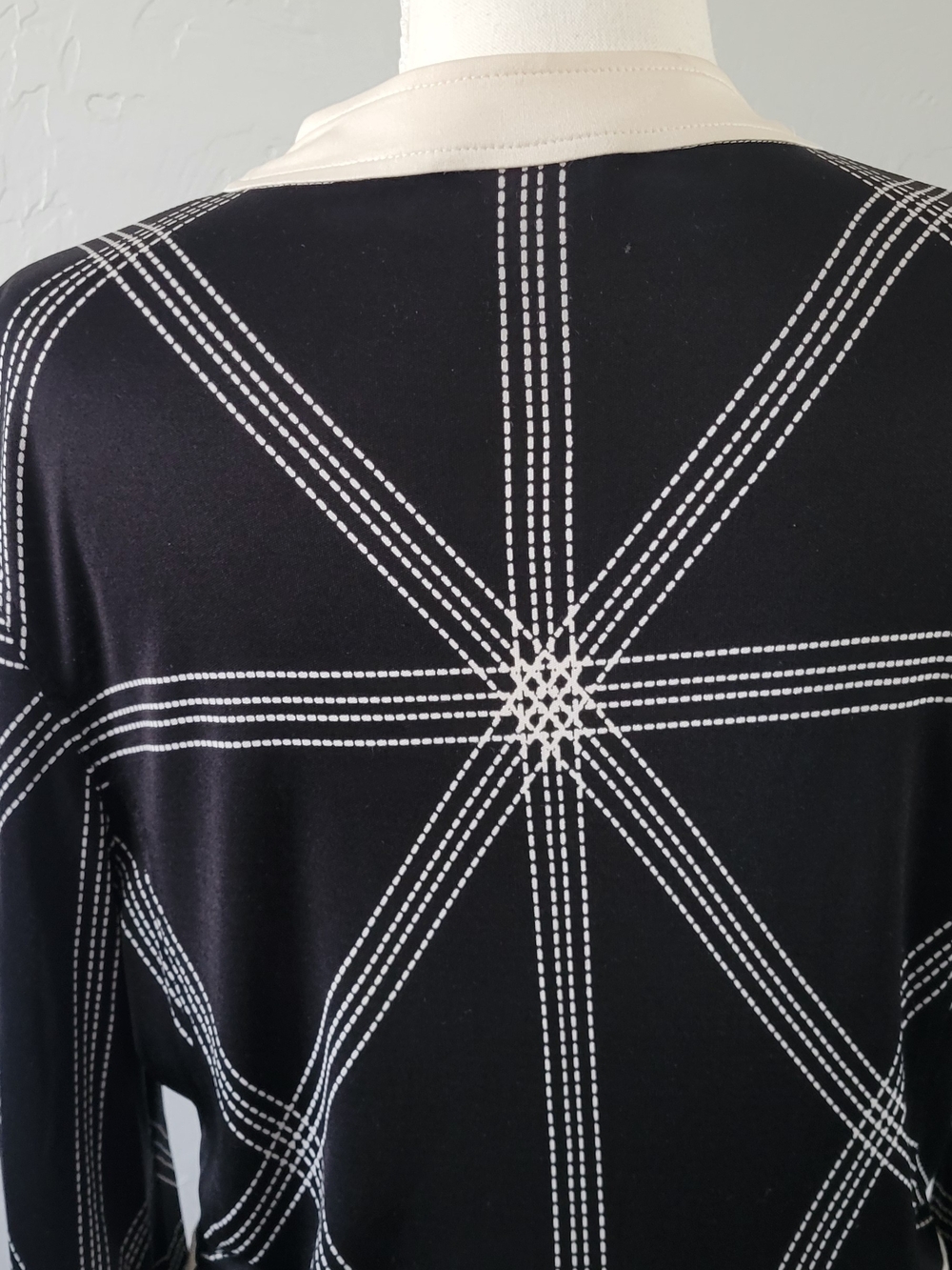 Tory Burch Maxi Dress L Geometric Mod Quiet Luxury Preppy - Picture 12 of 15